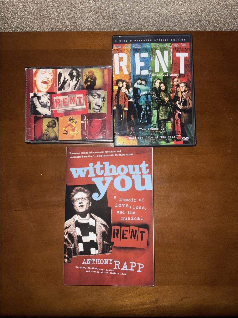 ANTHONY RAPP SIGNED RENT DVD & CD WITHOUT YOU BIOGRAPHY